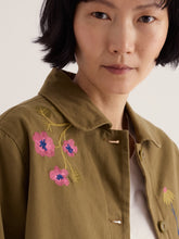 Load image into Gallery viewer, Seasalt Porth embroidered jacket Flora Embroidery Fern Moss
