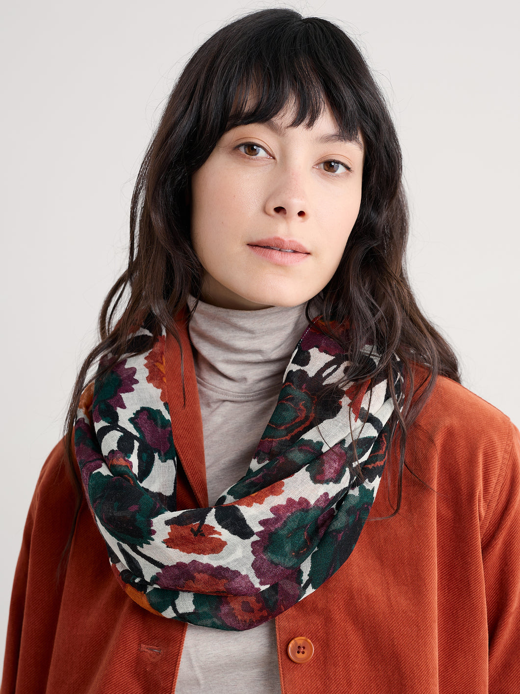 Seasalt Pretty circle scarf Figurative Floral Aran