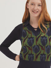 Load image into Gallery viewer, Nice things Tulip motif knitted jacquard tank top Kiwi Green
