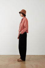 Load image into Gallery viewer, Orfeo Arnold multi stitch tie neck shirt Blush.
