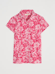 Seasalt Rushmaker cotton print shirt Stream Flower Scarlet