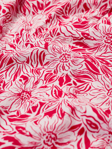 Seasalt Rushmaker cotton print shirt Stream Flower Scarlet
