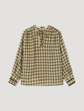 Load image into Gallery viewer, Skatïe Houndstooth print blouse Moss

