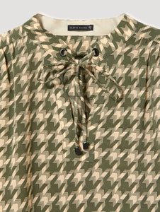 Skatïe Houndstooth print blouse Moss