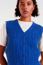 Load image into Gallery viewer, Compañia Fantastica Cable knit vest True Blue
