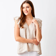 Load image into Gallery viewer, SUZY D Santiago Frill detail cap sleeve top Nude - CW CW 
