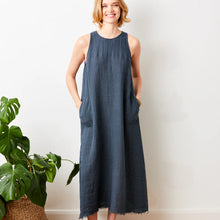 Load image into Gallery viewer, SUZY D Seren long line linen dress Anthracite - CW CW 
