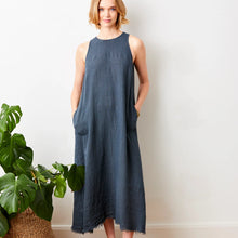 Load image into Gallery viewer, SUZY D Seren long line linen dress Anthracite - CW CW 
