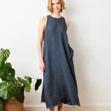 Load image into Gallery viewer, SUZY D Seren long line linen dress Anthracite - CW CW 
