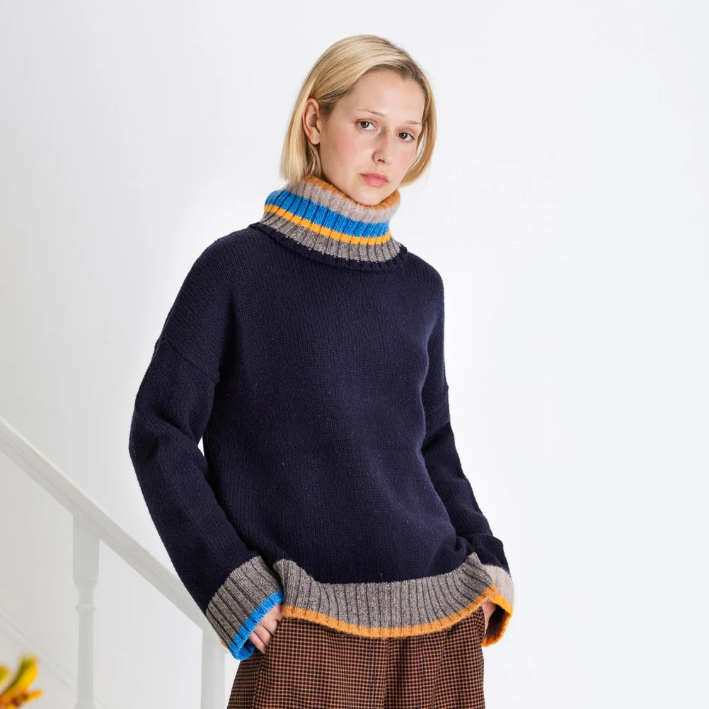Bonté Bailey feature stripe oversized knit Navy Multi