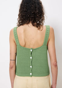 FRNCH Celuta crochet button through vest top Vert