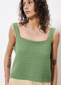 FRNCH Celuta crochet button through vest top Vert