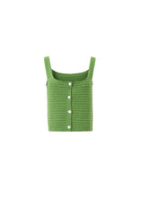 Load image into Gallery viewer, FRNCH Celuta crochet button through vest top Vert
