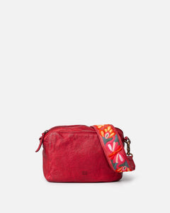 Biba Sumner embroidered strap handbag Red