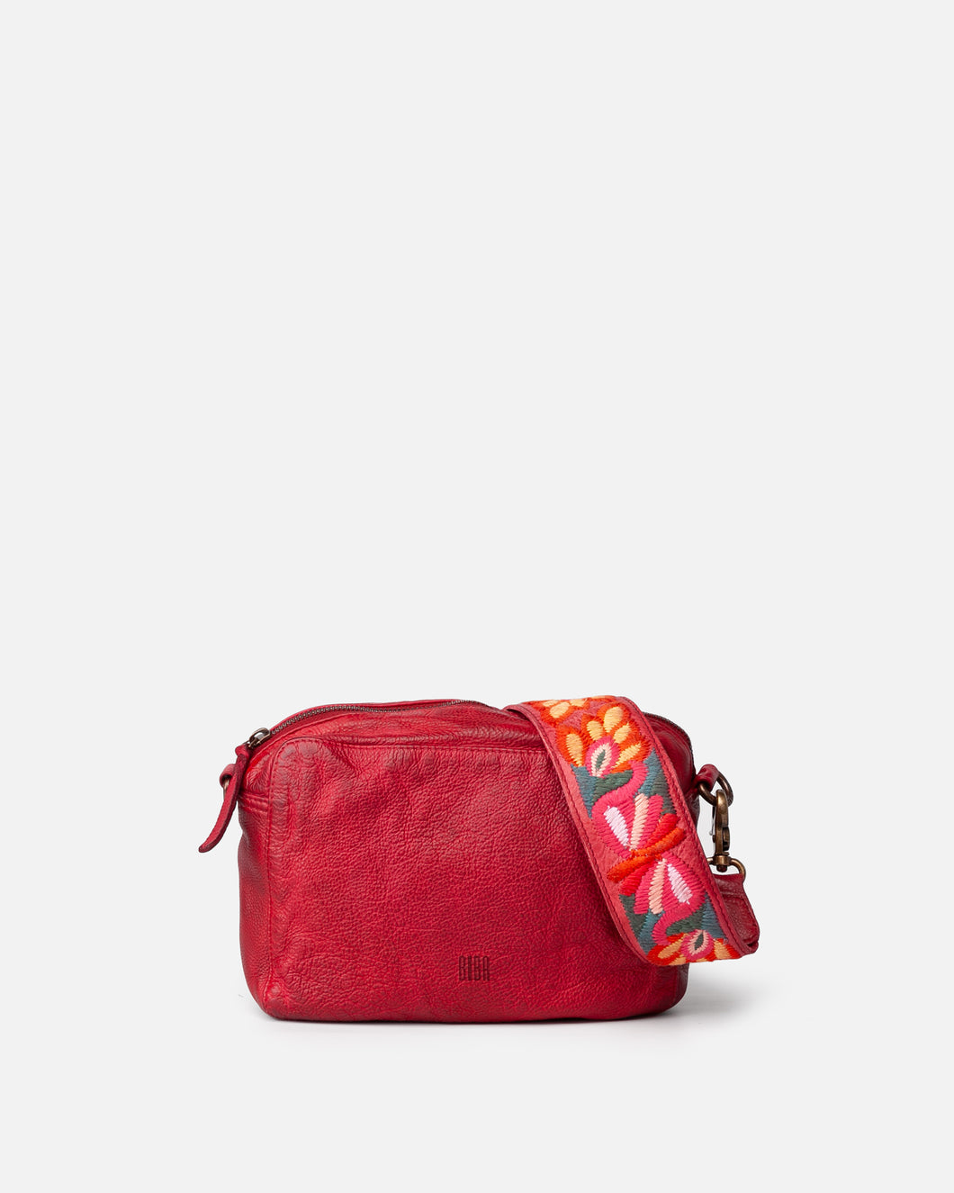 Biba Sumner embroidered strap handbag Red