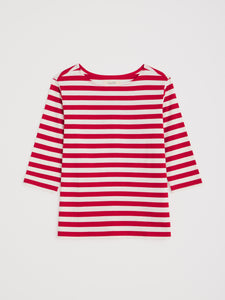 Seasalt Sailor 3/4 sleeve striped top Scallion Scarlett