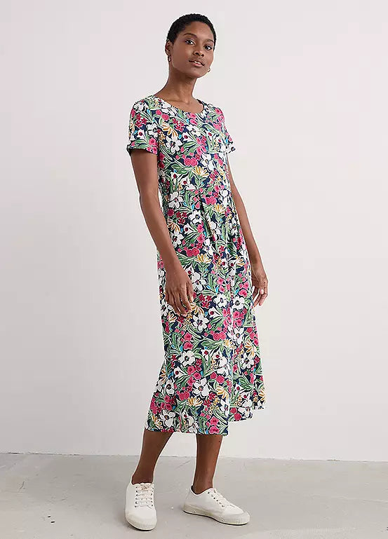 Seasalt Veronica s/s jersey dress Garden Flowers Night