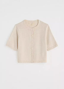 Seasalt Gillian creek cotton s/s cardigan Chalk