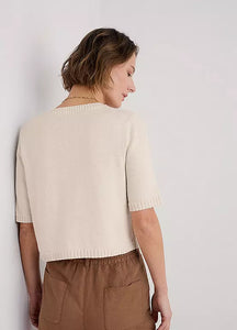 Seasalt Gillian creek cotton s/s cardigan Chalk