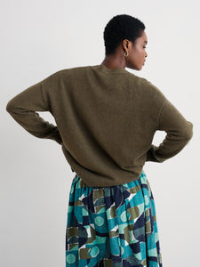 Seasalt Sanara merino cardigan Rich Olive