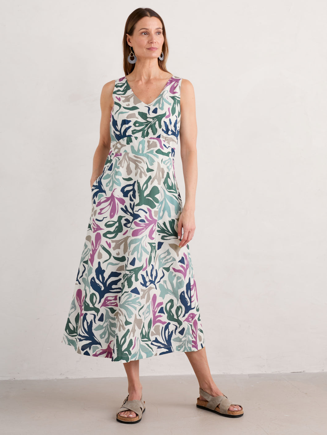 Seasalt Sky Beyond dress Sea Frond Chalk