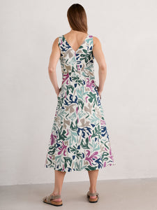 Seasalt Sky Beyond dress Agapanthus Lino Chalk