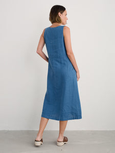 Seasalt sleeveless grass wave linen dress Sailor
