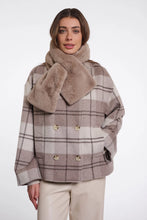 Load image into Gallery viewer, Rino &amp; Pelle Stip faux fur scarf Moch Latte
