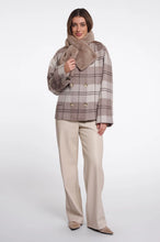 Load image into Gallery viewer, Rino &amp; Pelle Stip faux fur scarf Moch Latte
