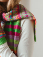 Load image into Gallery viewer, Eribe Stobo striped and fairisle merino scarf Crackin
