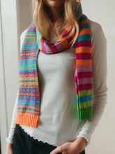 Load image into Gallery viewer, Eribe Stobo striped and fairisle merino scarf Crackin
