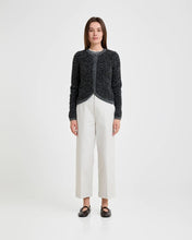 Load image into Gallery viewer, Yerse Leo animal jacquard cardigan Grey Leopard
