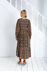 Bonté Troy graphic star print ruched dress Midnight Sand