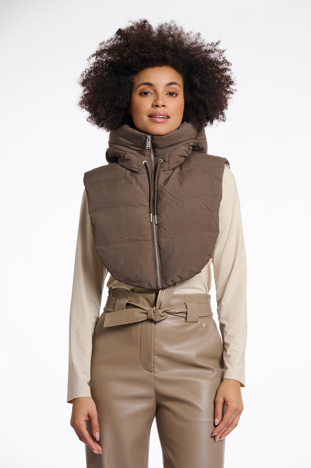 Rino & Pelle Tabita hooded collar Dark Toffee