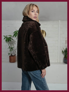 Nooki Tara reversible faux fur jacket Chocolate Leopard