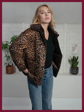 Load image into Gallery viewer, Nooki Tara reversible faux fur jacket Chocolate Leopard
