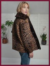 Load image into Gallery viewer, Nooki Tara reversible faux fur jacket Chocolate Leopard
