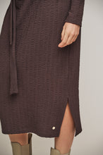 Load image into Gallery viewer, Rino &amp; Pelle Tolga knitted crinkle relaxed dress Chocolate
