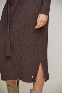 Rino & Pelle Tolga knitted crinkle relaxed dress Chocolate