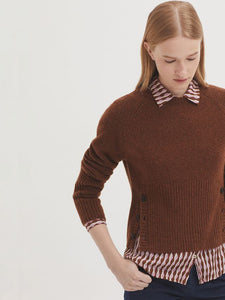 Nice Things Button detail short jumper Intense Camel