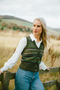 Eribe Kinross lambswool waistcoat Loden