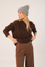 Load image into Gallery viewer, Indi &amp; Cold James Check tricot trouser Chocolate
