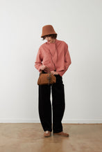Load image into Gallery viewer, Orfeo Arnold multi stitch tie neck shirt Blush.
