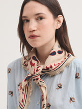 Load image into Gallery viewer, Nice Things Terrier print square neckerchief Ivory Multi
