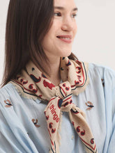 Load image into Gallery viewer, Nice Things Terrier print square neckerchief Ivory Multi
