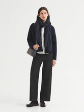 Load image into Gallery viewer, Nice Things Woven stripe wool blend scarf Navy
