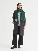 Load image into Gallery viewer, Nice Things Woven stripe wool blend scarf Willow Green
