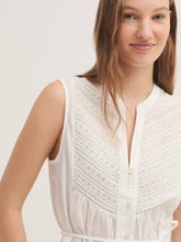 Load image into Gallery viewer, Nice Things Lace bodice belted blouse White - CW CW 
