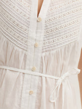 Load image into Gallery viewer, Nice Things Lace bodice belted blouse White - CW CW 
