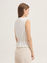 Load image into Gallery viewer, Nice Things Lace bodice belted blouse White - CW CW 
